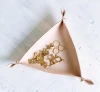 China supplier unique triangle shape durable vegetable leather sundries and jewellery storage dish tray
