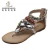 Import China suppliers boho ethnic style crystal Toe sandals with zipper from China