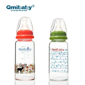 Chinese manufacturing mother and baby supplies 180ml glass feeding bottles with OEM service