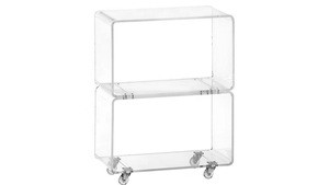 Clear acrylic home funiture bar cart 3 tier rolling trolley cart for home or bar use