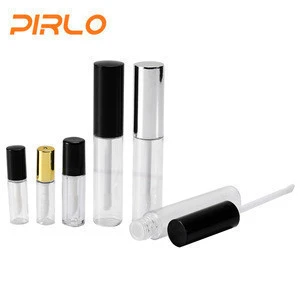 Clear round shape plastic liquid lipstick container custom makeup packaging lip gloss tubes