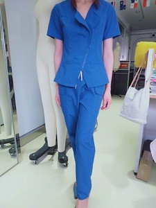 Close fitting spandex elastic Custom Design short sleeve nursing scrubs uniforms Nurse  scrub suit nursing