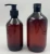 Import Cosmetic package 300ml 500ml shampoo bottle amber color pet plastic bottle from China
