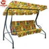 Covered outdoor patio swing, 3-seat steel sling swing chair for hot sale