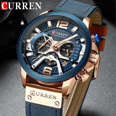 Buy Curren 8329 2025 Watch Men Luxury Brand Leather Waterpoof ...