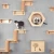 Import Custom cat house climbing frame cat scratcher toy wall-mounted wooden cat tree from China