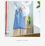 Custom Eco Friendly RPET Waterproof Recycled Reusable Nylon Folded Grocery Tote Shopping Bags