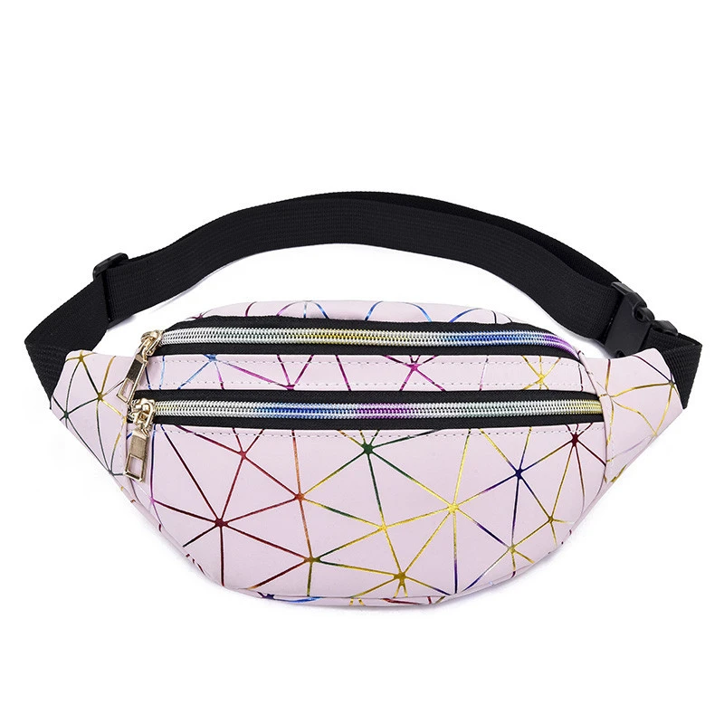Custom fanny pack PVC geometric laser waist bag