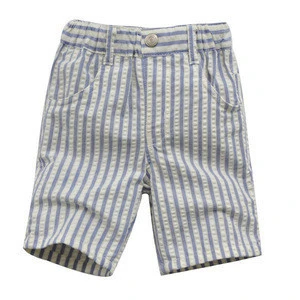 Custom high quality 2017 summer stiped kids boys seersucker shorts