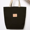 Custom High Quality Reusable Cotton Canvas Shopping Tote Bag with Handles Black