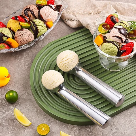 Custom Ice Cream Spoon Logo Cookie Spoon with Non-stick Grips Colorful Ice Cream Spoons Tools