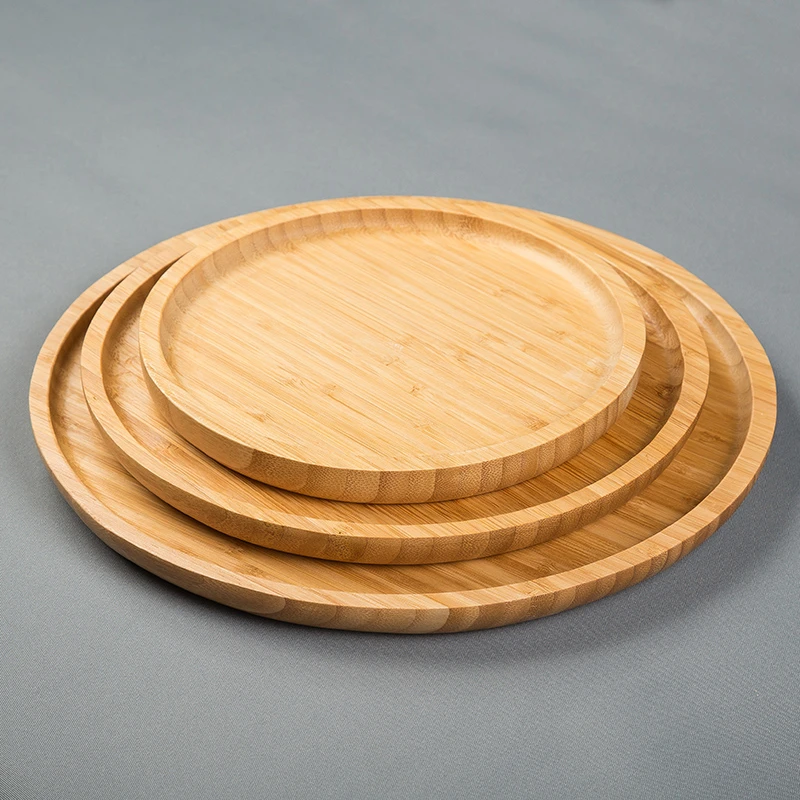 Custom LOGO Eco friendly bamboo tray serving restaurant breakfast tray safe kitchen hotel bamboo and wooden food serving tray