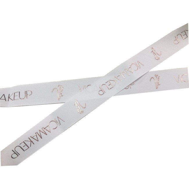 Custom logo polyester printed gift wrapping satin ribbon