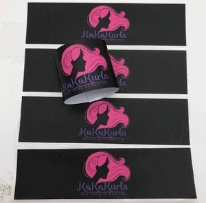 Custom logo sticker packaging hair extension labels for bundle wraps