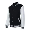 Custom New Men Basic Leather Letter Man Baseball Varsity Jacket Bomber Outwear Baseball Letterman Varisty Jacket