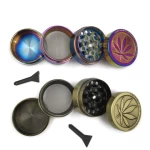 Custom New Smoking Accessories Zinc Alloy 4 Layer Tobacco Herb Grinder