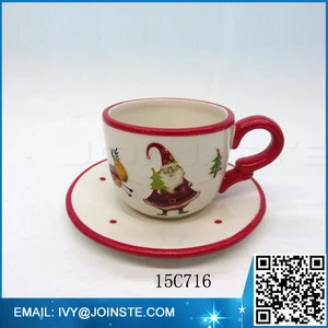Custom porcelain cup and saucer Christmas ceramic tea cup and saucer set