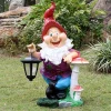 Custom resin or fiberglass garden gnomes ornament resin statue decor with solar lamp