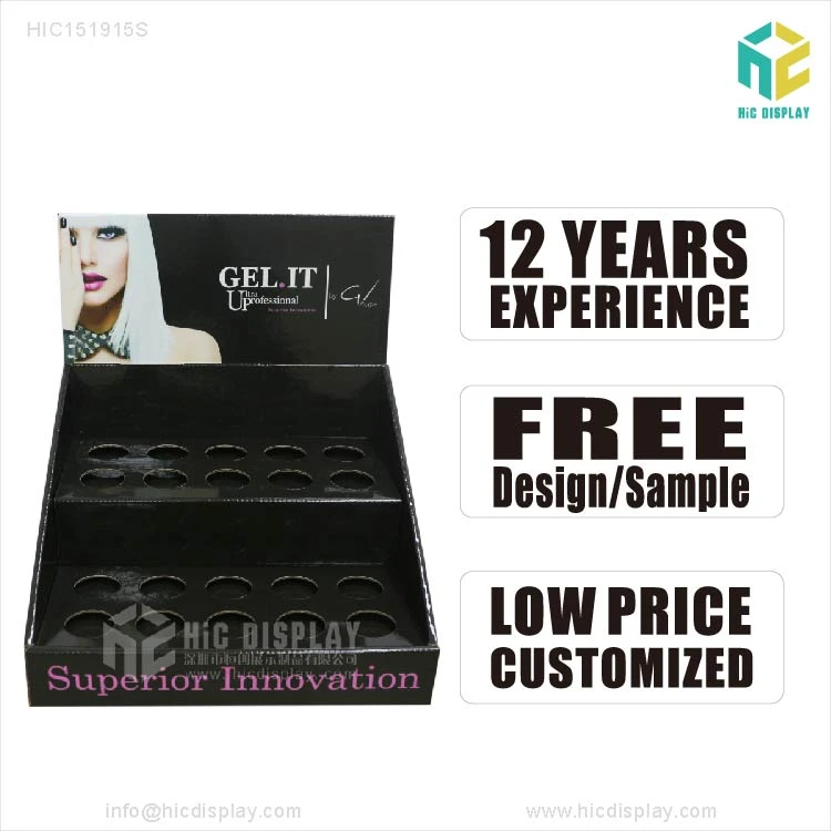 Custom Retail Logo Printed foldable Corrugated Cardboard Counter cosmetic Display Box
