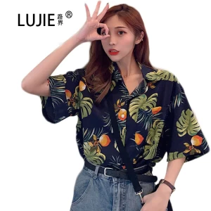 Custom summer casual shirt ladies loose breathable blouse patterns and patterns customized Shirts Slim  Knit Women Top Clothing