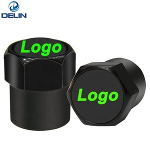 Custom tire valve stem caps black with car logo wheel valve dust proof cover air  tyre valve caps