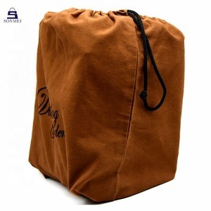 Customised closure bag brown cotton dust shoes bags