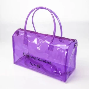 Customizable transparent handbag PVC transparent color jelly Yoga Fitness bag sports outdoor luggage bag