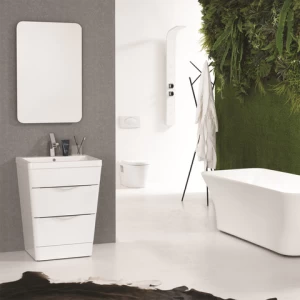 Customized Design Modern Toilet Hotel Bath Furniture Bathroom Vanity Cabinets with Integrated Sink