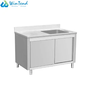 Customized equipment stainless steel kitchen sink with push door