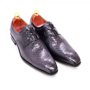 Customized Luxury Pointed Business Python Dress Mens Leather Shoes Workplace Office