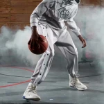 Customized mens basketball sports shirt side belt buckle easy to wear mens casual polyester pants loose sports pants