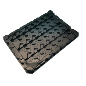 Customized   Vacuum Forming plastic High quality black plastic black esd conductive pcb storage tray