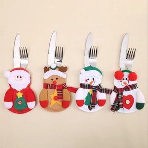 CUTLERY bags  knife and fork bag cover tableware cutlery holder Christmas Eve party table decor Christmas decoration Supplies