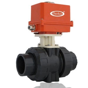 Darhor HOT sale pvc Electric actuator Resistance to acid alkali 1.5 inch electric water valve