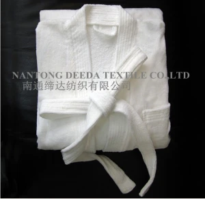 Deeda factory 100% cotton white hotel terry towel cloth bathrobe