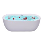 Delicate Large Bubble with Overflow Outlet Freestanding Acrylic Constant Temperature Bathtub