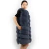 DH IATOYW new fashion winter ladies navy color sleeveless warm long real fox fur vest