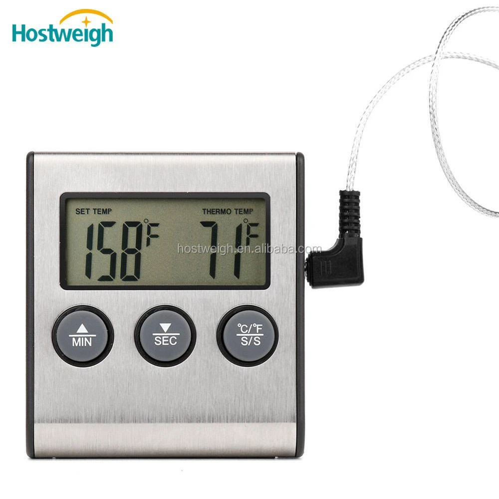 digital food cooking thermometer & bbq grill thermometer with timer and magnet
