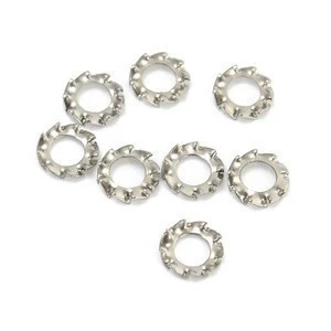 DIN6797 DIN6798 white zinc plated spring steel external tooth serrated lock washer