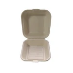 Disposable Ecofriendly Sugarcane Bagasse Hot Dog Clamshells Take Out To Go