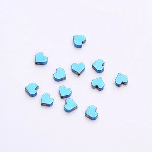 DIY Accessories new 4/6/8mm light blue V shape Heart Hematite Charm Spacers Stone Bead