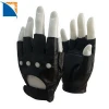Driver Gloves Men Fingerless Genuine Leather Motorcycle Gloves Mittens Foam Palm Half Finger Car Driving Gloves