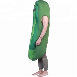 drop shipping Carnival party fancy dress funny  adult man Cucumber  costume mascot for men jumpsuit