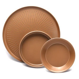 Durable Food Safe 5pcs Carbon Steel Gold Coated Non-Stick Bakeware Set