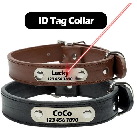 Durable Light Weight Soft Leather Collar For Small Dogs Cats Pets