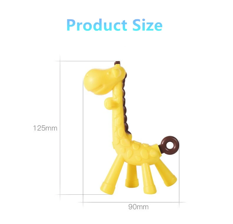 Easy To Clean Baby Toys Food Grade Silicone Baby Teether Cute Giraffe