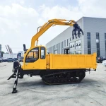 Efficient and Powerful Crawler Mounted Dumper Crane 8 Ton Crawler Truck with wood Grapple