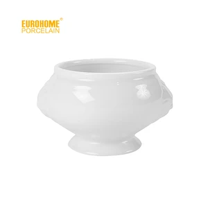 Eurohome China factory sell restaurant porcelain lion head design deep small soup pots