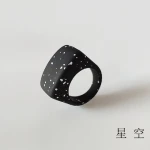 European and American Acrylic Resin Ring Fashion Retro Colorful Silicone Ring