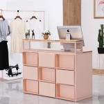 European style creative wooden reception desk salon clubhouse bar checkout counter front desk for receptionist fashion cashier